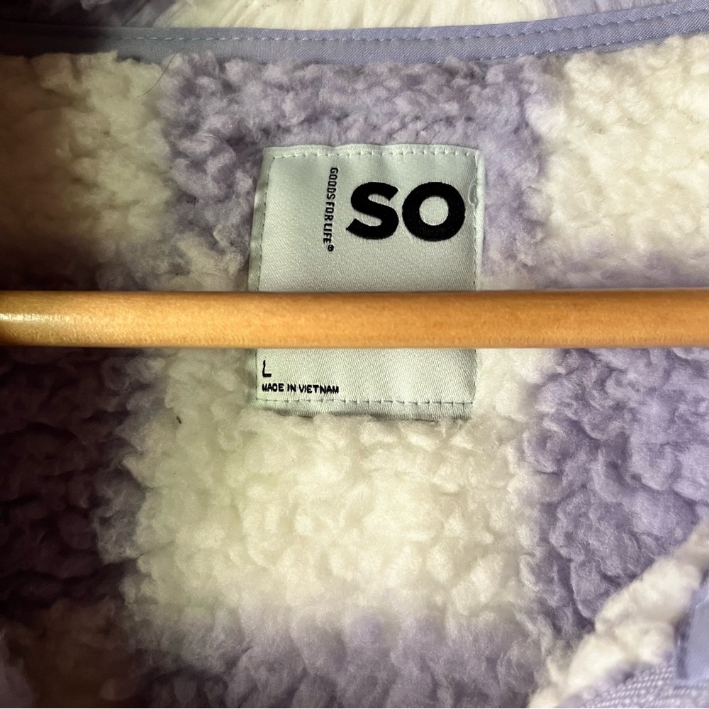 🎉HP🎉 SO Cozy Purple Checkered Fleece Pullover - Picture 5 of 13